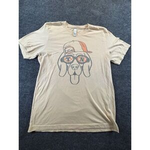 Bella+Canvas Tennessee TN Dog Graphic Tee Tan Short Sleeve Crew Neck T-Shirt L